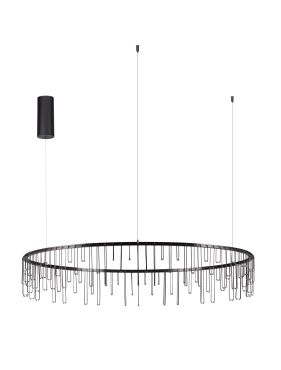 Nova Luce Stellar - hanglamp - Ø 100 x 150 cm - 36W dimbare LED incl. - zwart chroom