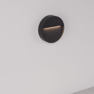 Nova Luce Brigi - buiten wandverlichting - Ø 11 x 3,1 cm - 1W LED incl. - IP65 - donker grijs