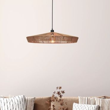 Lucide Yunkai - hanglamp - Ø 70 x 145 cm - rotan