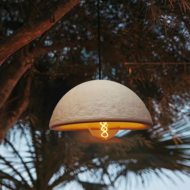 New Garden Luna 40 - oplaadbare hanglamp op batterij met afstandsbediening - Ø 38,6 x 22 cm - IP54 - beige