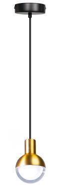 ETH Drop - hanglamp - Ø 10 x 200 cm - zwart en goud