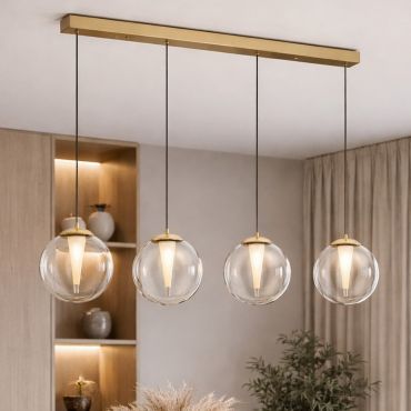 Nova Luce Galeo - hanglamp - 136 x 179 x 22 cm - 25W dimbare LED incl. - zandgoud