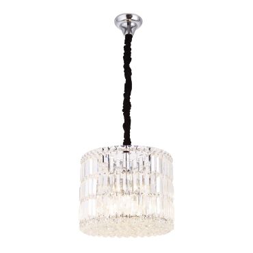 Maxlight Puccini - hanglamp - Ø 40 x 120 cm - chroom en zwart