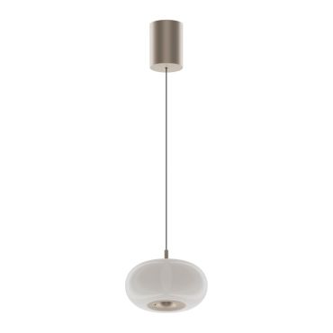 VK Lighting Arbor - hanglamp - Ø 20 x 325,3 cm - 12W dimbare LED incl. - wit en champagne goud