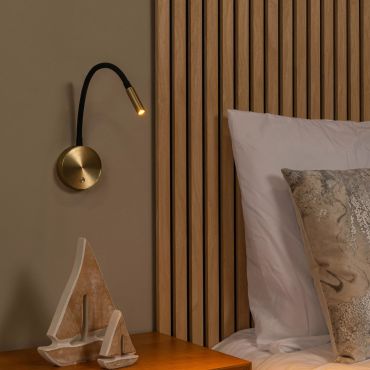 Lucide Asja - oplaadbare wandlamp - Ø 8,5 x 42,1 cm - 3W dimbare LED incl. - goud