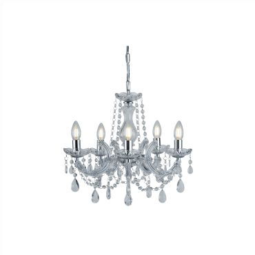 Searchlight Marie Therese - luster - Ø 48 x 90 cm - chroom