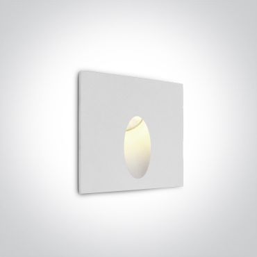 ONE Light Indoor/Outdoor Dark Light Wall Recessed - buiten wandverlichting - 7 x 7 x 4,5 cm - 3W LED incl. - IP54 - wit