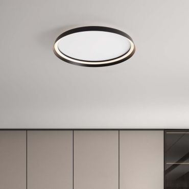 Nova Luce Ormi - plafondlamp - Ø 60 x 7 cm - 48W dimbare LED incl. - zandzwart
