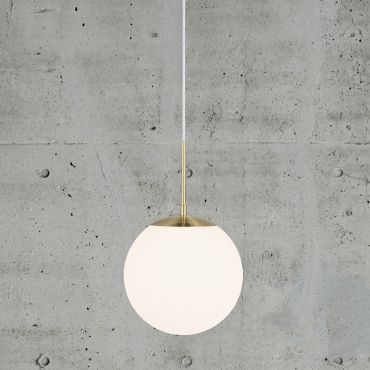 Nordlux Grant - hanglamp - Ø 25 x 240 cm - messing en opaal wit