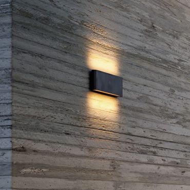 Nordlux Kinver 26 - buiten wandverlichting - 26 x 9 x 3,3 cm - 10W LED incl. - IP54 - zwart