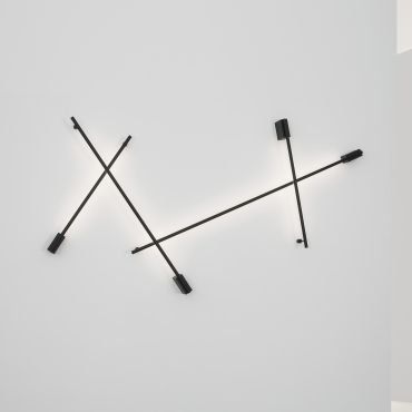 Nova Luce Gropius - wandverlichting - 120 x 7 x 3,5 cm - 20W LED incl. - zand zwart