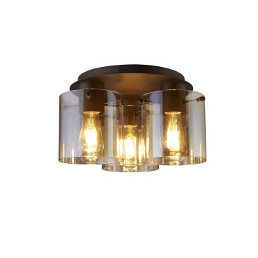 Searchlight Sweden - plafondlamp - Ø 29 x 21 cm - mokka en amber