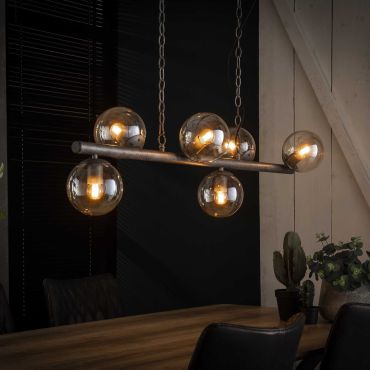 Vico Tower - hanglamp - 112 x 32 x 150 cm - oud zilver