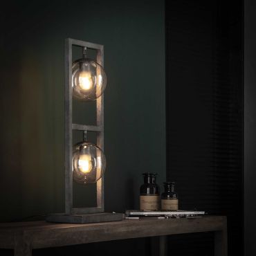 Vico Tower - tafellamp - 62 cm - oud zilver