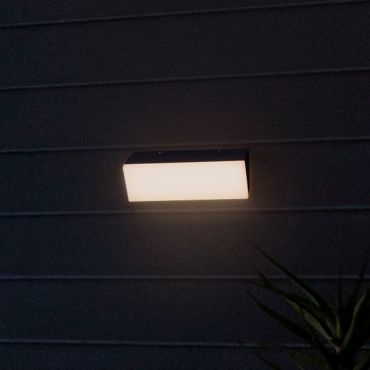 Nova Luce Keen - buiten wandverlichting - 30 x 10 x 11,5 cm - 20W LED incl. - IP65 - donker antraciet