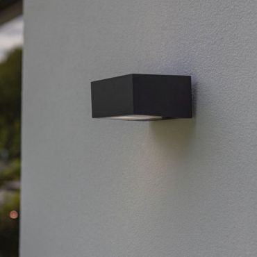 Lutec Gemini - buiten wandverlichting - 11 x 7 x 17 cm - IP44 - donker grijs
