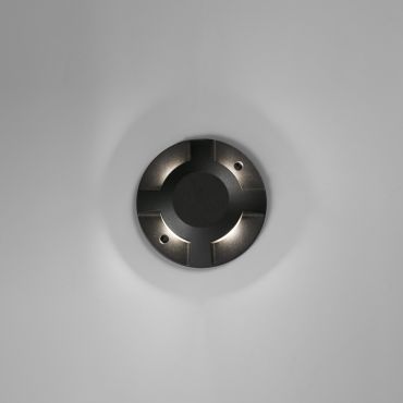 Faro Loth all sides - wandverlichting - Ø 20 x 4,2 cm - 12W LED incl. - IP67 - mat zwart