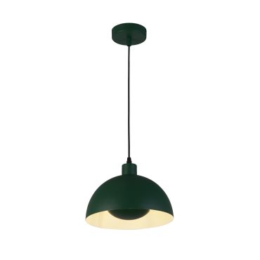 Searchlight Mars - hanglamp - Ø 25 x 150 cm - mat groen en crème