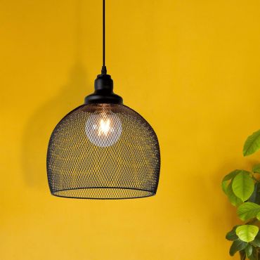 Lucide Mesh - hanglamp - Ø 28 x 160 cm - zwart
