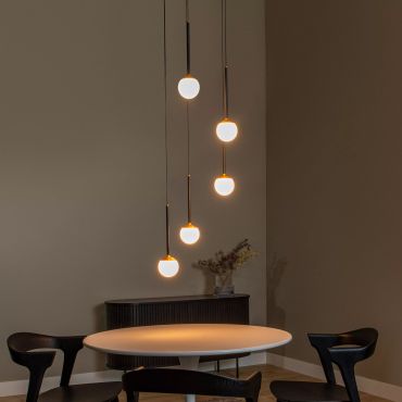 Lucide Calina - hanglamp - Ø 42 x 169,3 cm - 5 x 8,2W dimbare LED incl. - zwart