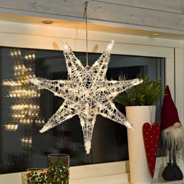 Konstsmide kerstverlichting - kerstster - 45 x 2,5 x 45 cm - transparant