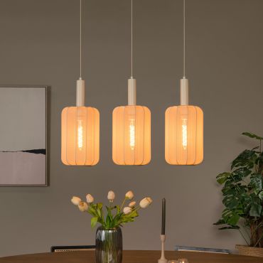 Lucide Corina - hanglamp 3L - 90 x 22 x 185 cm - beige
