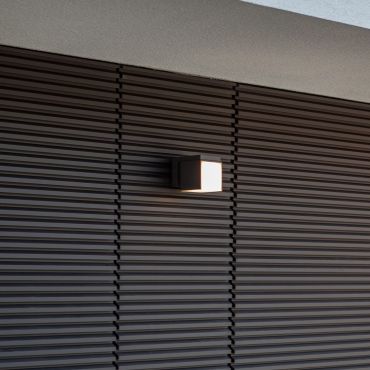 Lutec Cuba - buiten wandverlichting - 10 x 14,8 x 11,6 cm - 12,2W LED incl. - IP54 - donkergrijs