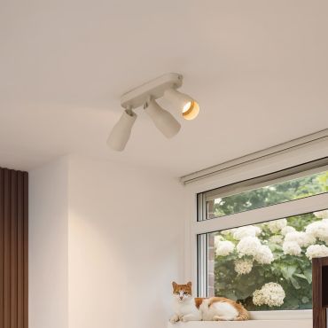 VK Lighting Iluma - wand- en plafondlamp - 27 x 12,8 x 6 cm - beige