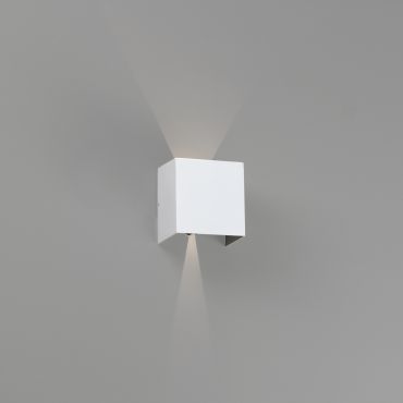 Faro Olan - wandverlichting - 14,5 x 14 x 10,5 cm - 6W LED incl. - IP65 - mat wit