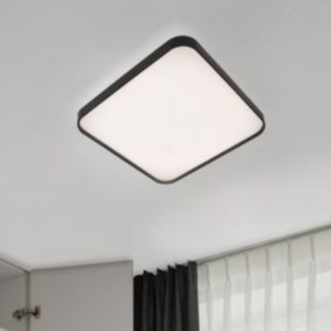 Nova Luce Athos - plafondlamp - 48 x 48 x 6 cm - 30W LED incl. - zandzwart
