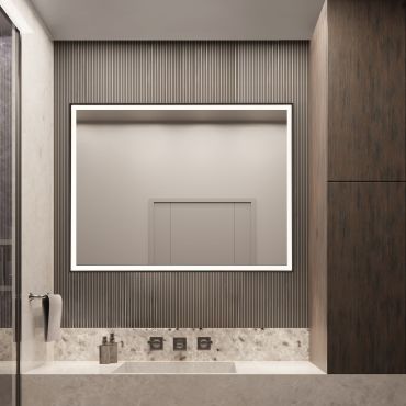 Nova Luce Ambor - spiegel met verlichting - 60 x 80 x 5,5 cm - 37W LED incl. - IP44 - geanodiseerd zwart