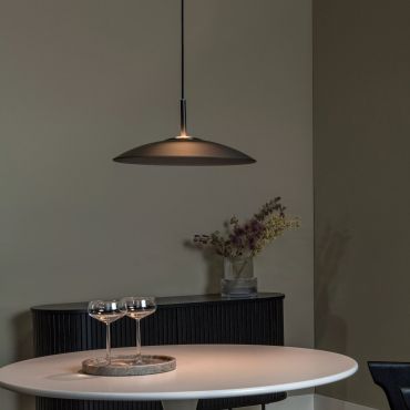 Lucide Menga - hanglamp - Ø 40 x 150 cm - 12W dimbare LED incl. - gerookt