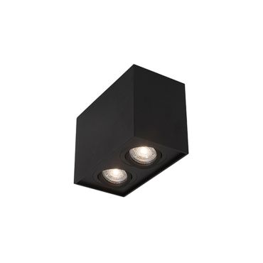 Nova Luce Rende - opbouwspot 2L - 16 x 8 x 9 cm - zandzwart