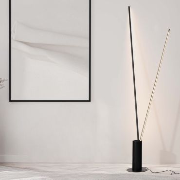Nova Luce Kimolia - vloerlamp - Ø 22 x 180,7 cm - 49W dimbare LED incl. - mat zwart