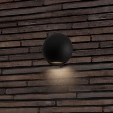Nova Luce Passo - buiten wandverlichting - Ø 12 x 4 cm - 3W LED incl. - IP65 - zandzwart