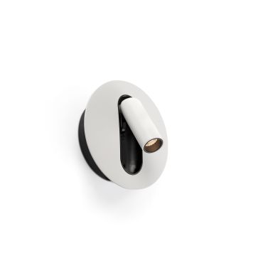 Faro Timit - bedlamp - 5,3 x 11,2 x 3 cm - 4,5W LED incl. - mat wit en gestructureerd zwart