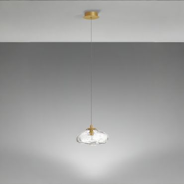 Nova Luce King - hanglamp - Ø 20 x 200 cm - goud en transparant