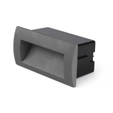 Faro Sedna - inbouw wandverlichting - 14 x 7,2 x 7 cm - 3W LED incl. - IP65 - donkergrijs