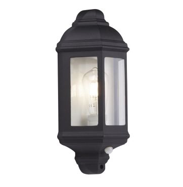 Searchlight Maine - buiten wandlamp met PIR-sensor - 17 x 36 cm - IP44 - zwart