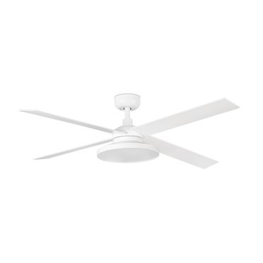 Faro Rudder Tak 4 L -  plafondventilator met licht - Ø 132 cm - mat wit - 2700K
