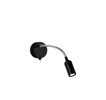 Searchlight Flexy - wandverlichting met schakelaar - 7 x 24 cm - 0,75W LED incl. - chroom en zwart