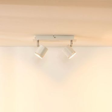 Lucide Rilou - opbouwspot - 26 x 7,5 x 12 cm - 2 x 5W dimbare LED incl. - wit