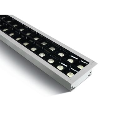 ONE Light Recessed LED Linear Profiles - inbouw plafondverlichting - 130 x 8 x 5,5 cm - 40W LED incl. - wit - warm witte lichtkleur