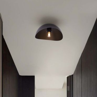 Nova Luce Opsi - plafondlamp - Ø 30 x 15 cm - zandzwart