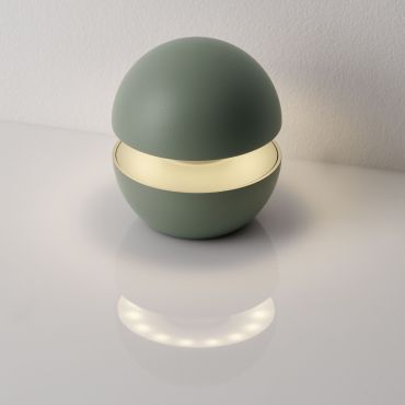 Nova Luce Puk - draagbare oplaadbare lichtbron - Ø 10 x 11,4 cm - 2W dimbare LED incl. - IP54 - saliegroen