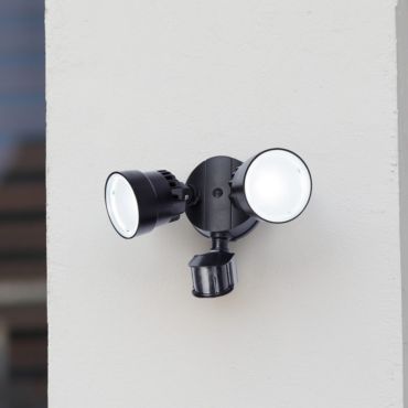 Lutec Shrimp II - buiten wandlamp met sensor - 26 x 18 x 20 cm - 12W LED incl. - IP54 - zwart