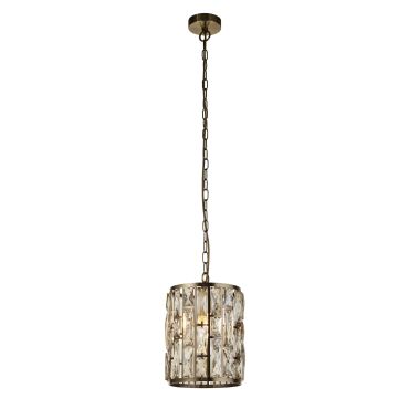 Searchlight Bijou - hanglamp - Ø 22 x 150 cm - antiek messing en champagne
