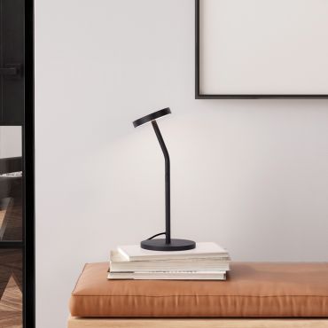Nova Luce Logos - tafellamp - Ø 14 x 35 cm - 5W LED incl. - zandzwart