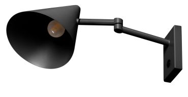 ETH Marvis - wandlamp met schakelaar - 8 x 12 x 44 cm - zwart