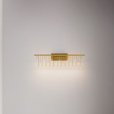 Nova Luce Stellar - wandlamp - 67 x 20 x 10 cm - 11W dimbare LED incl. - goud